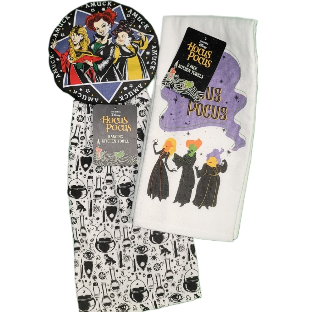 3-Piece Hocus Pocus Kitchen Towel set, NWT